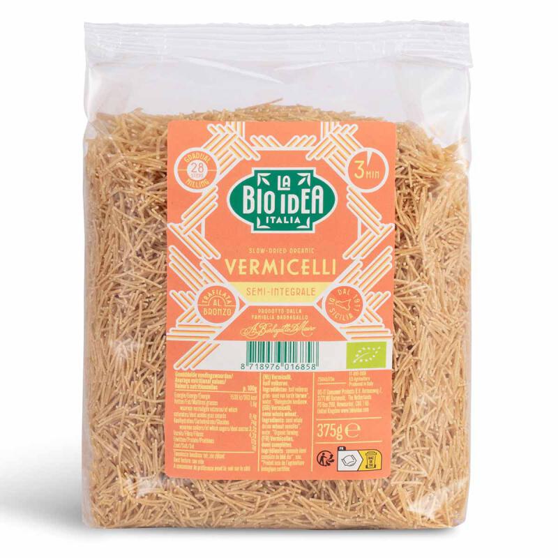 Vermicelli halfvolkoren van La Bioidea, 6 x 375 g