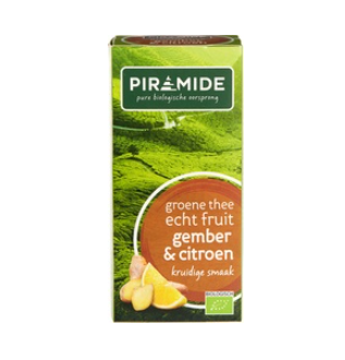 Groene thee Gember & Citroen van Piramide, 6 x 20 stk