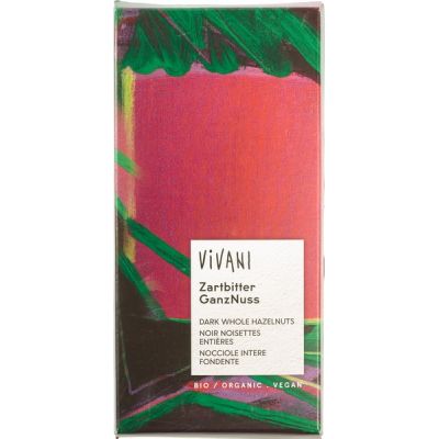 Chocolade puur met hazelnoten van Vivani, 10 x 100 g