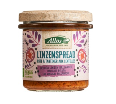Linzenspread balsamico van Allos, 6 x 140 g Linzenspread balsamico van Allos, 6 x 140 g