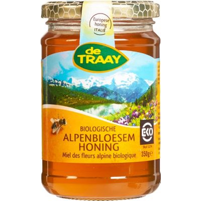 Alpenbloesem honing van De Traay, 1 x 350 g