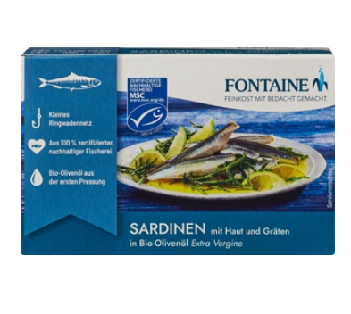 Sardines huid en graten van Fontaine, 10 x 120 g