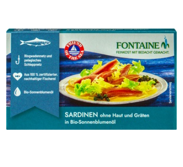Sardines zonder huid en zonder graat van Fontaine, 10 x 120 g Sardines zonder huid en zonder graat van Fontaine, 10 x 120 g