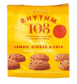 Citroen Gember Chia Biscuit van Rhythm 108, 8 x 135 g