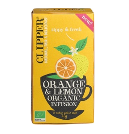 Orange & lemon infusion van Clipper, 4 x 20 stk