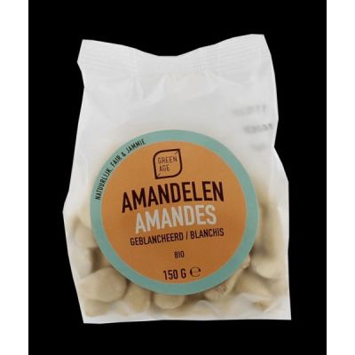 Amandelen blank geblancheerd 8 x 150 g van GreenAge, Amandelen blank geblancheerd 8 x 150 g van GreenAge,
