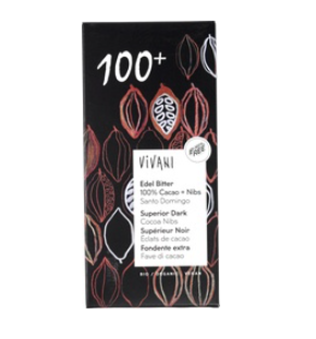 Pure chocolade 100% van Vivani, 10 x 80 g