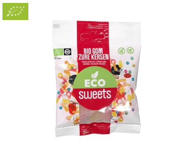 Zure kersen van Eco Sweets, 16 x 75 g