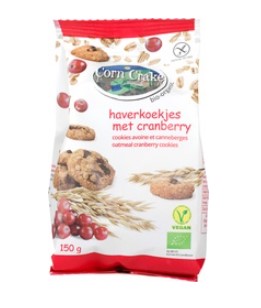 Haverkoekjes met Cranberries van Corn Crake Organic, 6 x 150 g