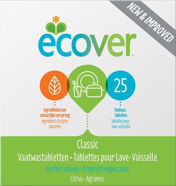 Vaatwasmachine tabletten van Ecover, 12 x 25 stk