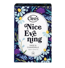 Kruidenthee: nice evening van Cleo`s, 5 x 18 builtjes