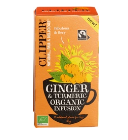 Ginger + Tumeric van Clipper, 4 x 36 g