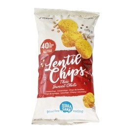 Linzenchips Thai Sweet Chili van TerraSana, 8 x 75 g