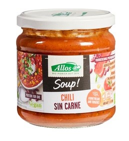 Chili Sin Carne soep van Allos, 6 x 350 ml