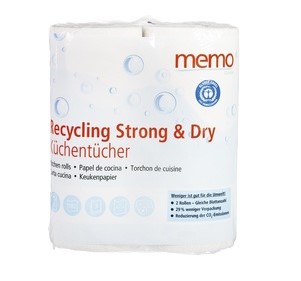Keukenrol Recycling Strong + Dry 2st van Memo, 15 x 2 stk
