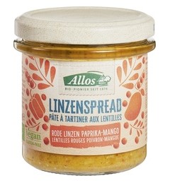 Spread linzen-paprika-mango van Allos, 6 x 135 g