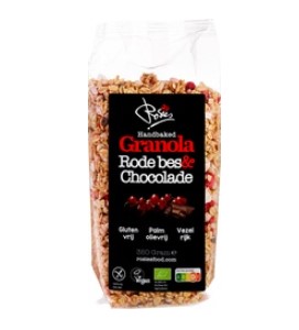 Granola Rode Bes-Chocolade van Rosies Glutenvrij, 6 x 350 g