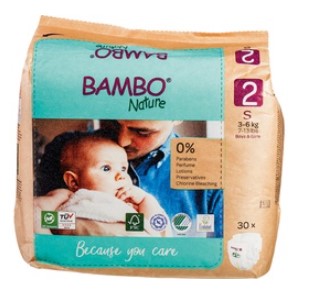 Luiers Size 2 (3-6 kg) van Bambo Nature, 6 x 30 stk