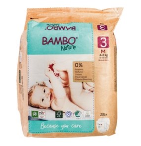 Luiers Size 3 (4-8 kg) van Bambo Nature, 6 x 28 stk