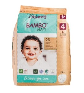 Luiers Size 4 (7-14 kg) van Bambo Nature, 6 x 24 stk