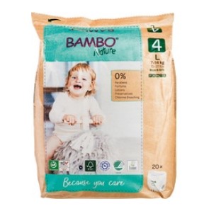 Luier Broekjes 4 (7-14kg) van Bambo Nature, 5 x 20 stk