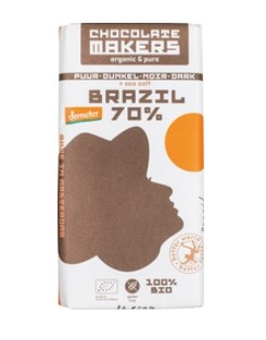 Brazil Puur 70% met zeezout van Chocolatemakers, 10 x 80 g
