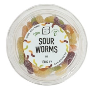 Sour Worms van GreenAge, 8 x 130 g