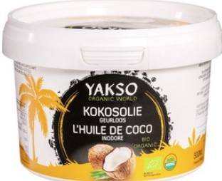 Kokosolie geurloos van Yakso, 6 x 500 ml