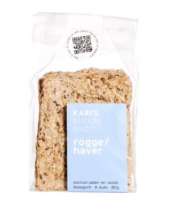 Knekkebrød Rogge Haver van Kari`s Crackers, 6 x 180 g