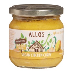 Vegan Chicken Curry Spread van Allos, 6 x 165 g