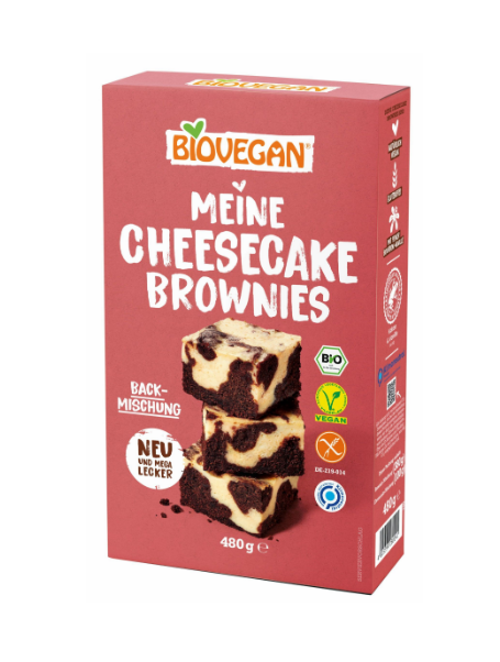 Cheesecake brownie bakmix van Biovegan, 6 x 480 g