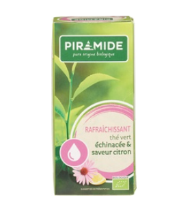 Groene thee verfrissend Citroen + Echinacea van Piramide, 6 x 20 Groene thee verfrissend Citroen + Echinacea van Piramide, 6 x 20
