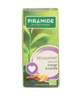 Groene thee verwarmend sinaasappel kaneel van Piramide, 6 x 20 builtjes