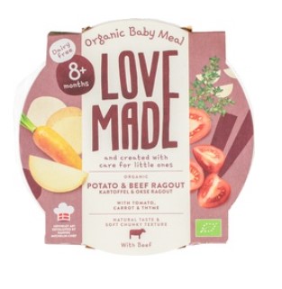 Aardappel + rund Ragout 8 maanden van Lovemade Organics, 5 x 185