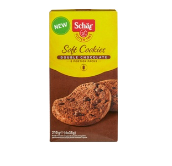 Soft cookies double chocolate glutenvrij van Dr. Schär, 6 x 210 g NIET BIO