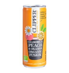 Chamomile Peach Orange van Clipper excl statiegeld, 12 x 250 ml