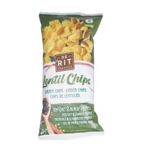 Linzenchips black pepper + sea salt van De Rit, 7 x 75 g