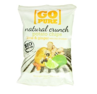 Natural crunch chips lime + ginger van Go pure, 6 x 125 g