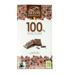 Chocolade 100% van Belvas, 18 x 90 g
