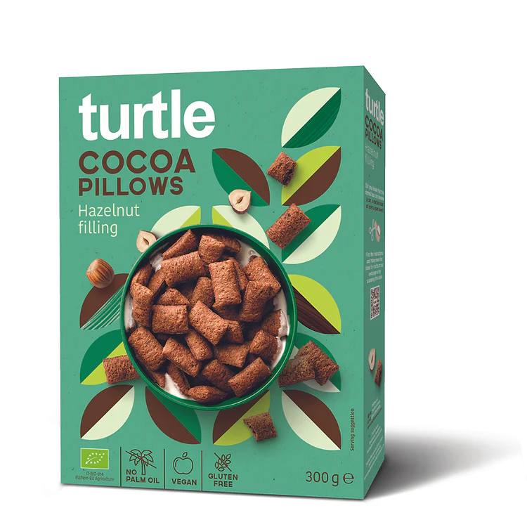 Cacao pillow hazelnut van Turtle, 12 x 300 g