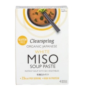 White miso soup paste van Clearspring, 8 x 60 g