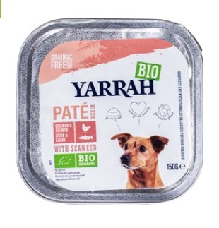 Alucup hond paté kip + zalm van Yarrah, 12 x 150 g