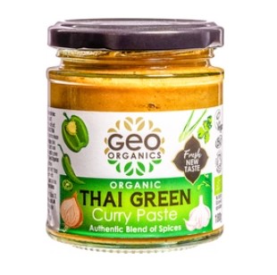 Thai green curry paste van Geo Organics, 6 x 180 g