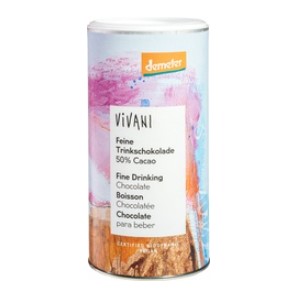 Hot-chocolate puur 50% van Vivani, 8 x 300 g