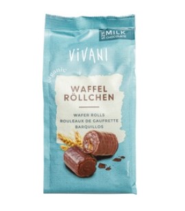 Chocolade Wafel rolls melk van Vivani, 6 x 125 g
