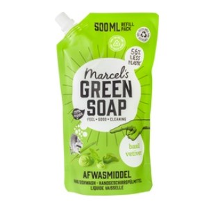 Afwasmiddel basilicum van Marcel`s Green Soap, 6 x 500 ml
