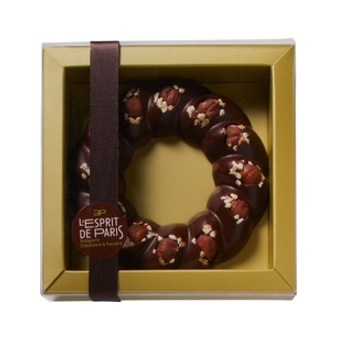 Chocolade Kerstkrans hazelnoot puur van L`Esprit de Paris, 8 x 90 g