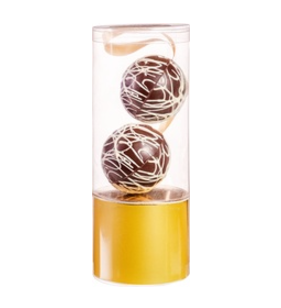 Chocolade Kerstbal puur + wit van L`Esprit de Paris, 8 x 50 g