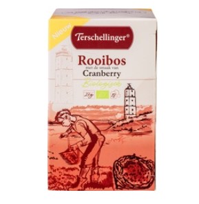 Rooibosthee cranberry van Terschellinger, 10 x 18 builtjes