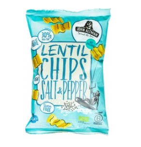 Linzenchips salt and pepper van John Altman, 12 x 75 g